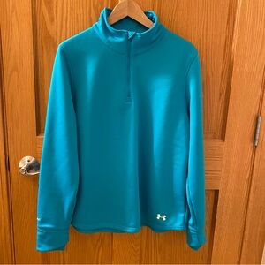 Under Armour UA Storm 1/4 Zip Fleece Sweatshirt Womens L Turquoise Blue